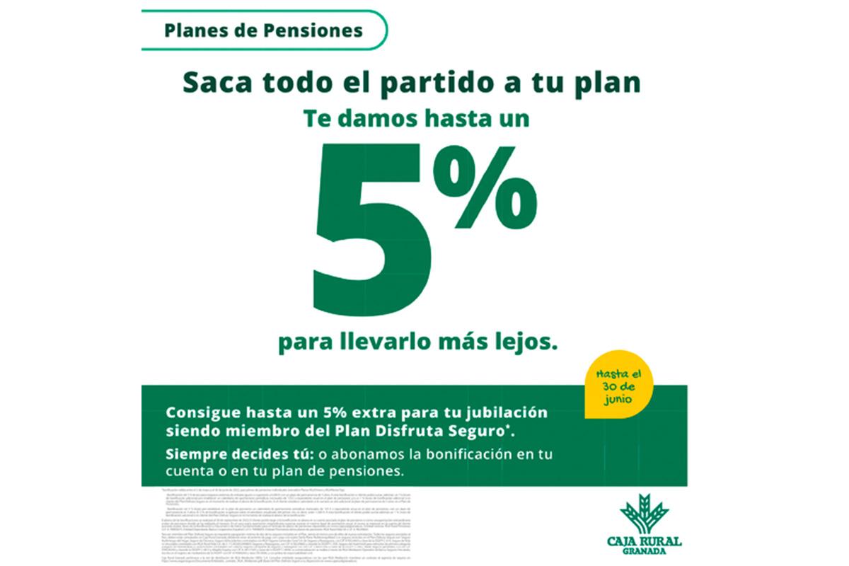 5% bonificacion de plan de pensiones